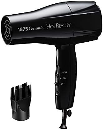 Ceramic Hair Dryer with Comb Attachment Black