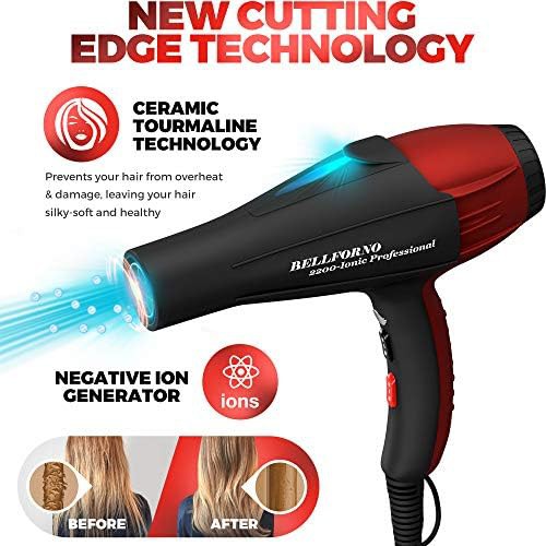 Ionic salon blow dryer in black and red — photo 5