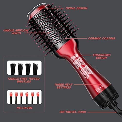Red and black ionic volumizer brush — photo 4