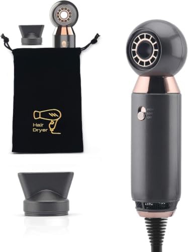 Lightweight and compact gray blow dryer