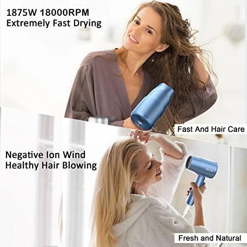 Blue folding handle travel hair dryer — photo 5