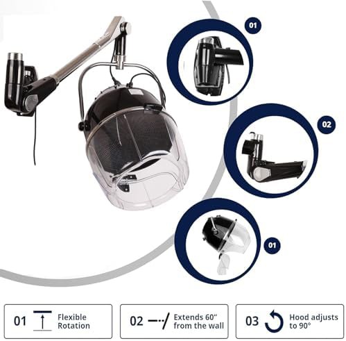 Wall mounted swivel arm hooded dryer — photo 3