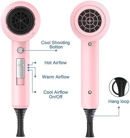 Pink compact ionic fast drying dryer — photo 4