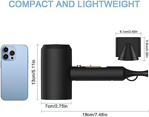 Black ionic hair dryer with diffuser attachment — photo 5