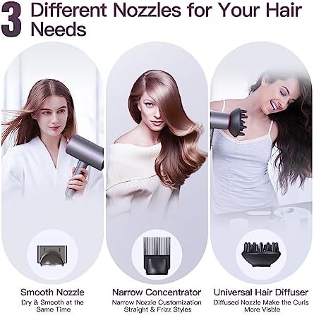 Gray foldable ionic hair dryer with diffuser — photo 5