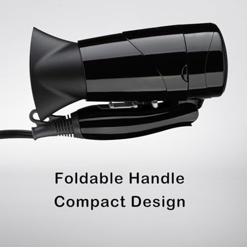 Compact travel blow dryer with detachable handle black — photo 3