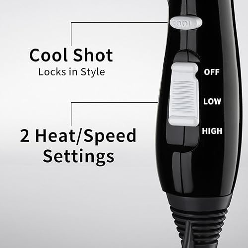 Compact travel blow dryer with detachable handle black — photo 4
