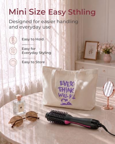 Mini travel hot air blow dryer brush — photo 3