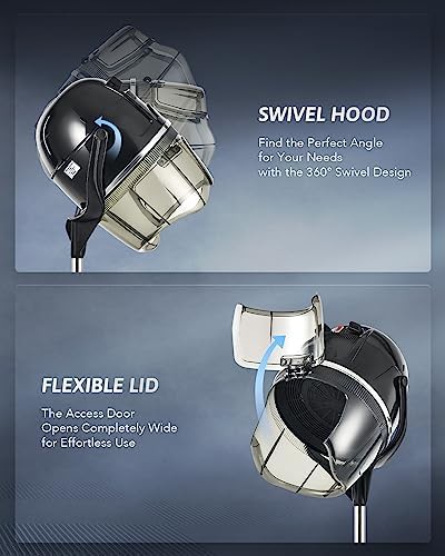 Black Hooded Dryer with Swivel Wheels — photo 4