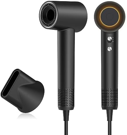 Black rotating magnetic nozzle hair dryer