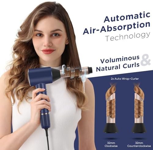 Prussian blue sonic dryer with auto curlers — photo 4