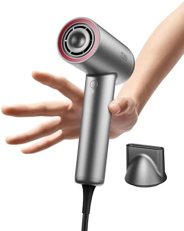 Silver travel ionic hair dryer with four temperatures