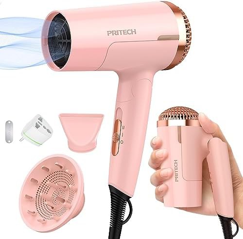 Pink Compact Foldable Dryer with Safety Plug