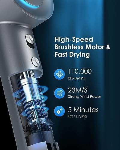 Silver blue high speed ionic dryer — photo 3