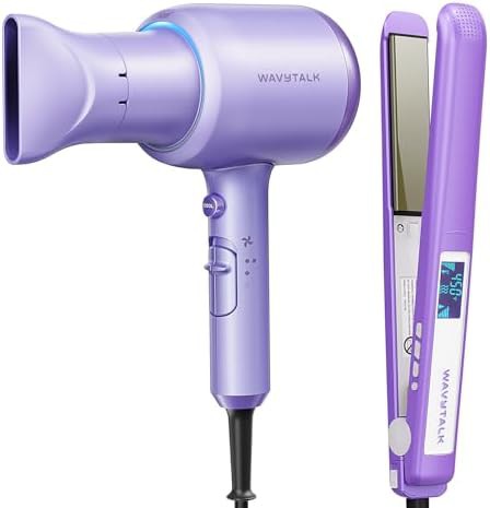 Purple ionic hair dryer and straightener