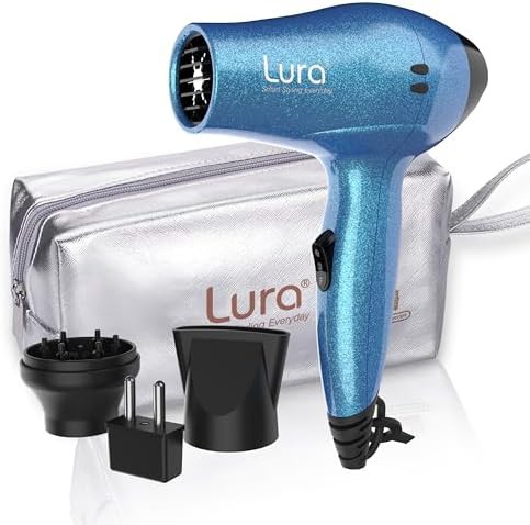 Travel hair dryer with diffuser and european plug