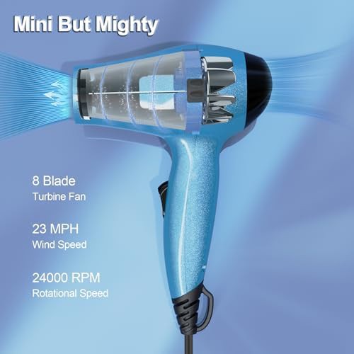 Travel hair dryer with diffuser and european plug — photo 4