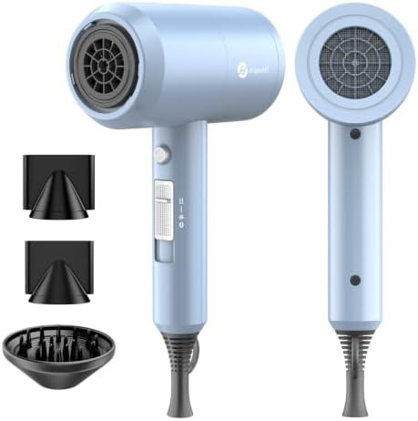 Matte blue ionic home hair dryer