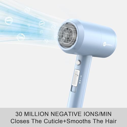 Matte blue ionic home hair dryer — photo 3