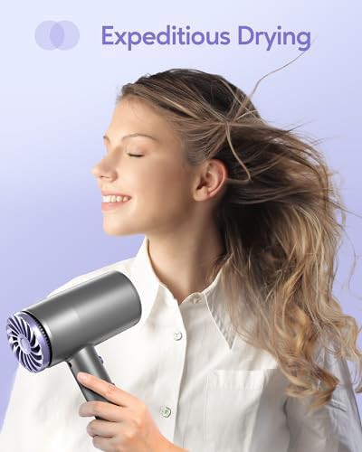 Purple ionic hair dryer with concentrator — photo 3