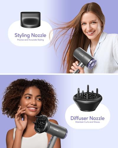 Purple ionic hair dryer with concentrator — photo 5