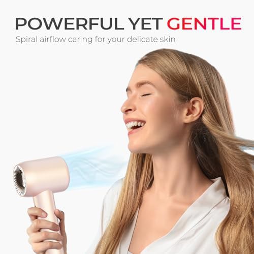 Gold blush ionic travel dryer for quiet drying — photo 4