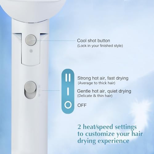 White Small Foldable Travel Hair Dryer — photo 4