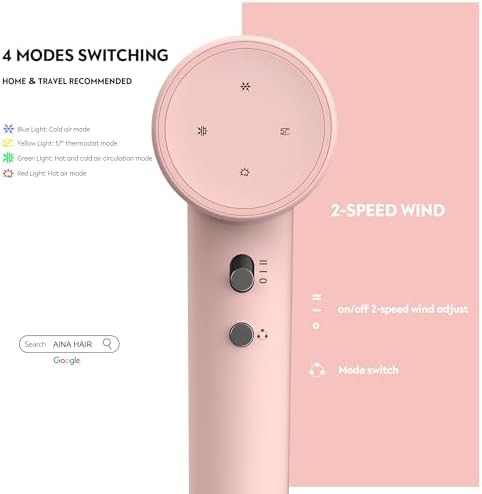 Baby Pink Lightweight Ionic Travel Dryer — photo 3