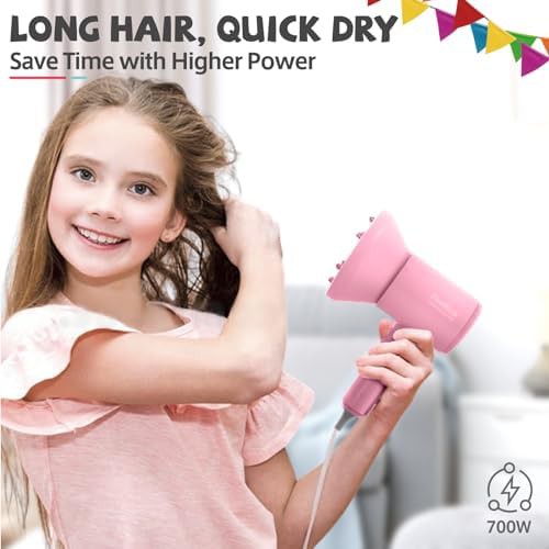 Pink travel hair dryer for kids — photo 4
