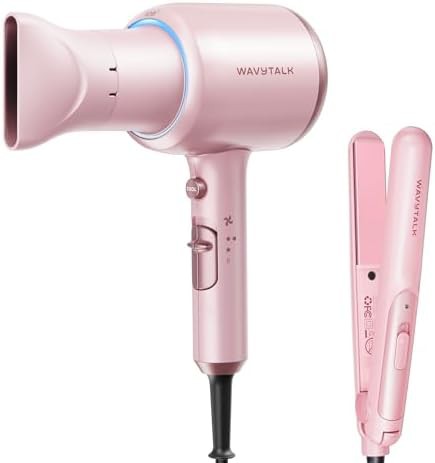 Pink ionic hair dryer mini iron