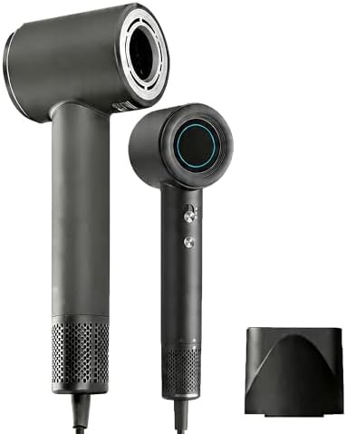 Space gray compact ionic hair dryer