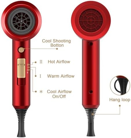 Agate red professional ionic hair dryer — photo 4