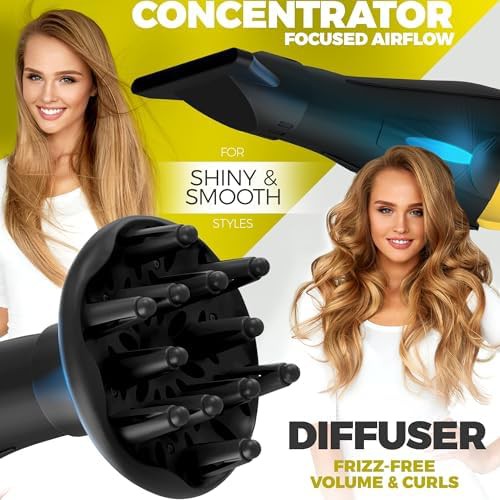 High power ionic dryer in black and yellow — photo 4