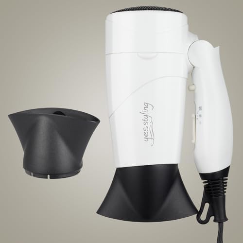 Compact travel blow dryer with detachable handle white