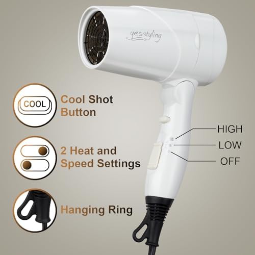 Compact travel blow dryer with detachable handle white — photo 3