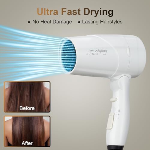 Compact travel blow dryer with detachable handle white — photo 5