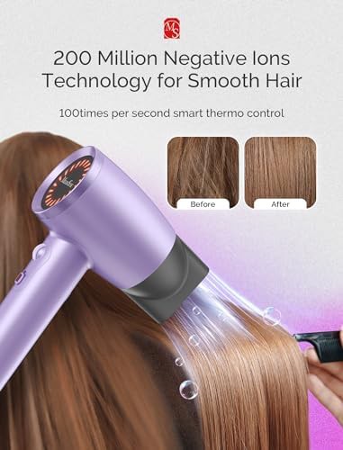 Purple ionic dryer for curly hair — photo 4