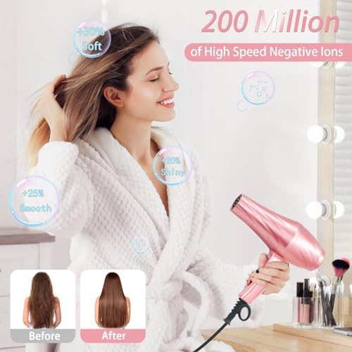 Sakura pink ionic hair dryer 2400w — photo 3
