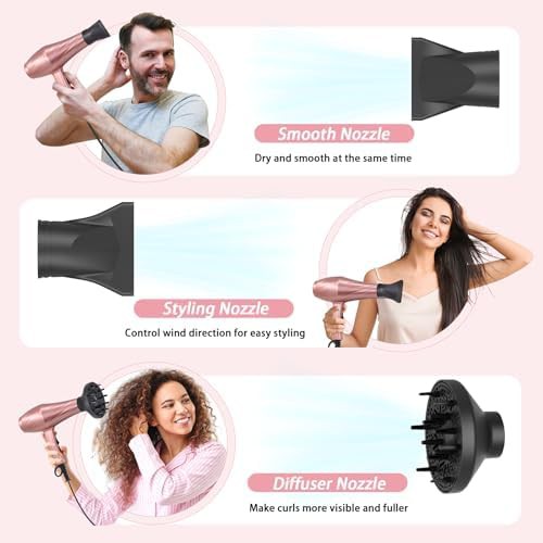 Sakura pink ionic hair dryer 2400w — photo 5