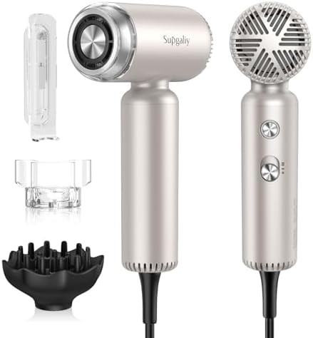 Quiet Mini Ionic Dryer with Magnetic Diffuser