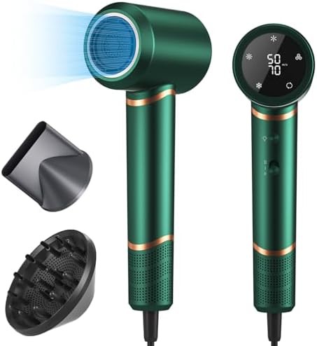 Green ionic high speed hair dryer with diffuser