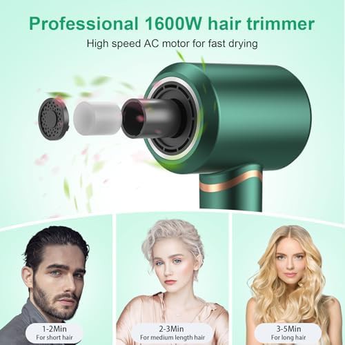 Green ionic high speed hair dryer with diffuser — photo 4