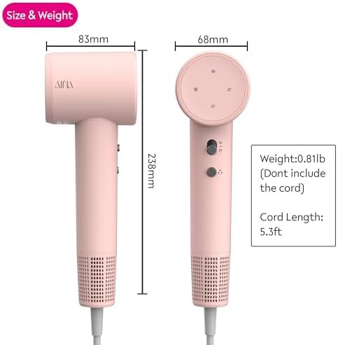 Pink Compact Hair Dryer with Magnetic Attachments — photo 3