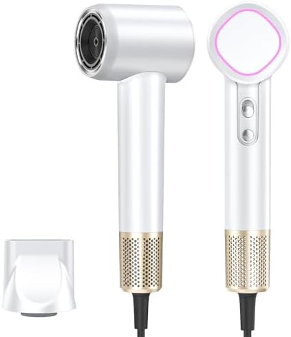 Ceramic technology white mini hair dryer