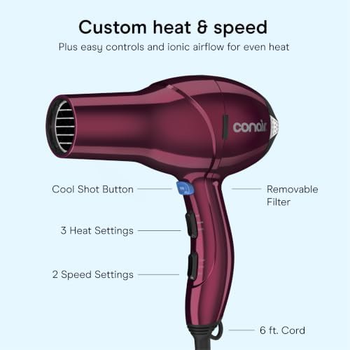 Burgundy Ceramic Dryer with Round Brush — photo 4