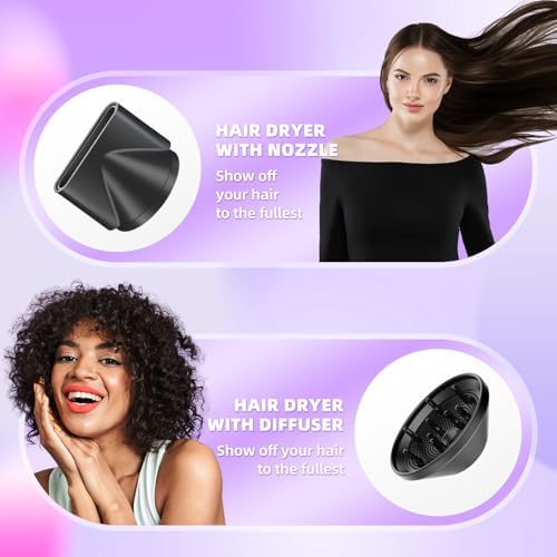 Crimson purple foldable ionic hair dryer — photo 3