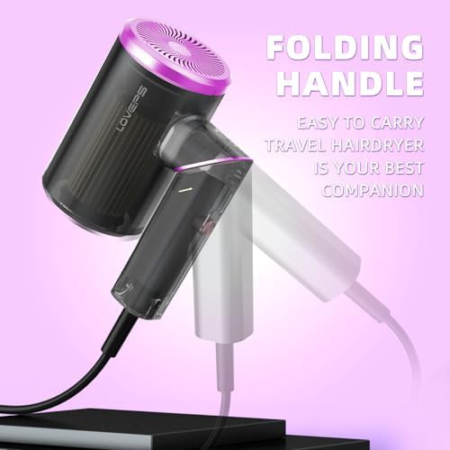 Crimson purple foldable ionic hair dryer — photo 5