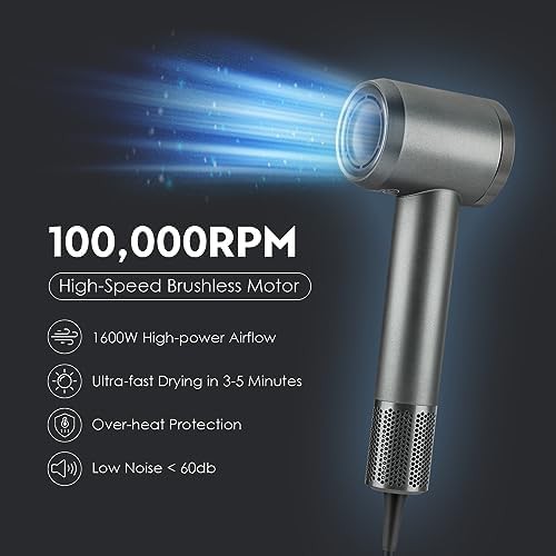 High speed gray ionic dryer 110000 RPM — photo 4