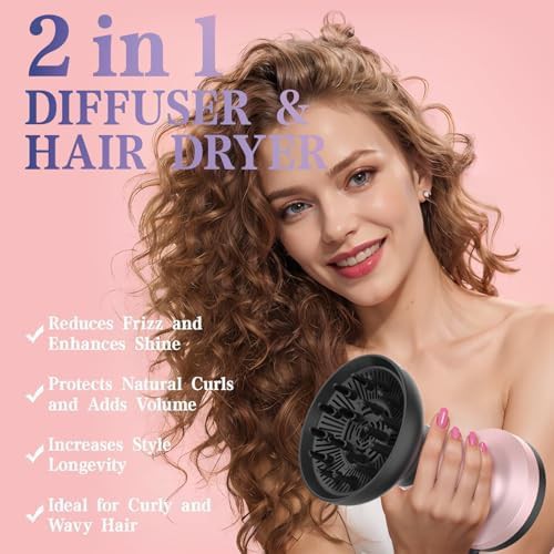 Ionic hair dryer with XL diffuser and comb — photo 3
