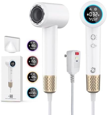 White Ionic Hair Dryer with Dual Ion Technology